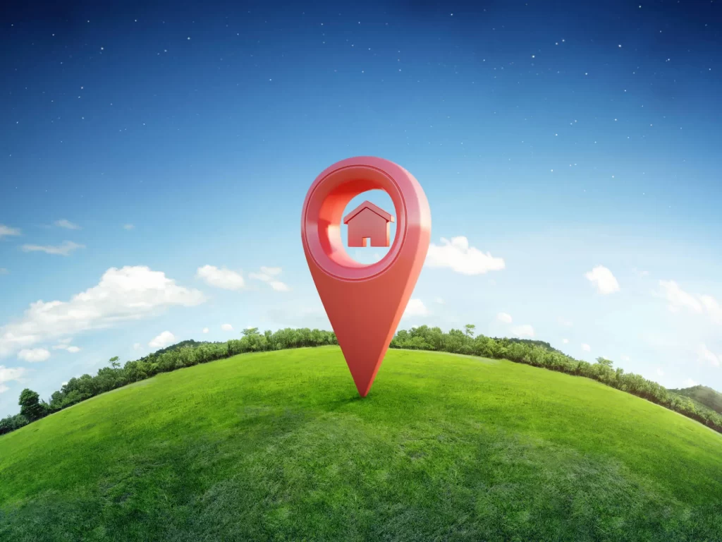 A large location icon illustrates looking for a property management company near me. 