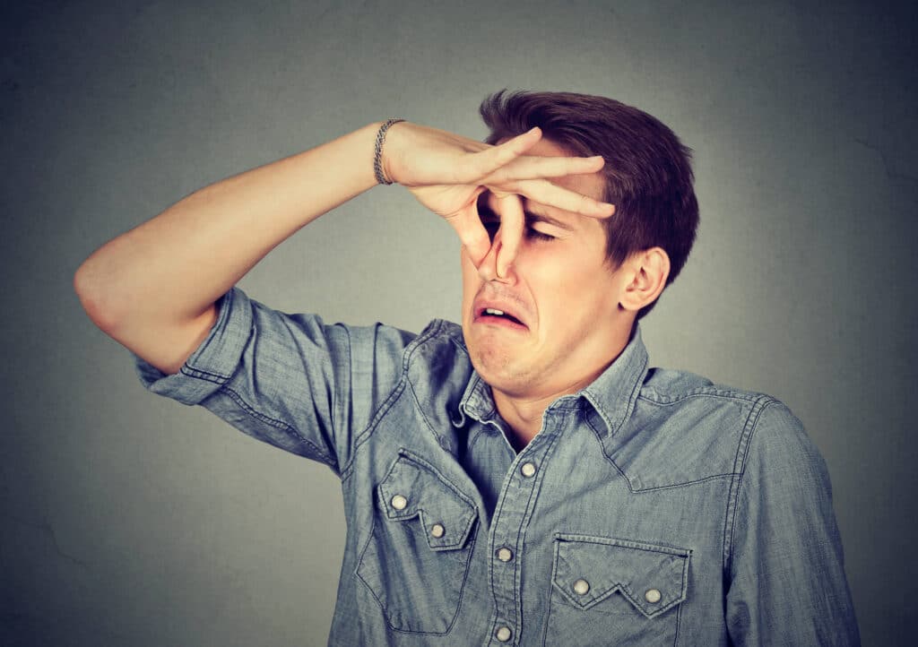 A landlord in Pasadena holds their nose because of a bad tenant.